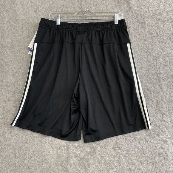 NEW Adidas Men's L M Stripe Athletic Shorts Black/White - Picture 3 of 8